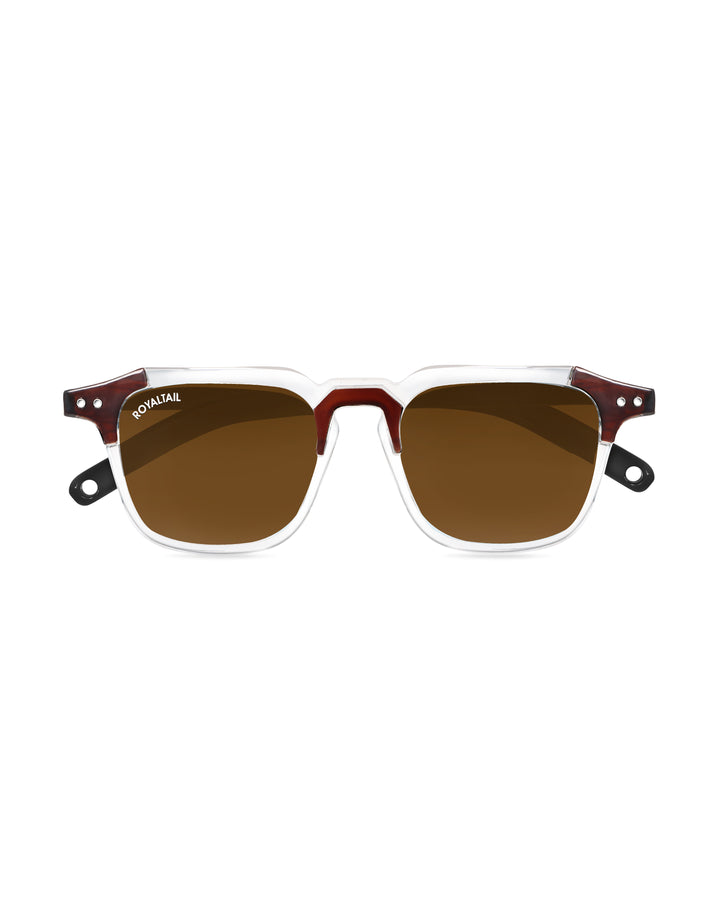 Brown Glass and Black Frame Square Kingsman-05 Series Sunglasses - Royaltail