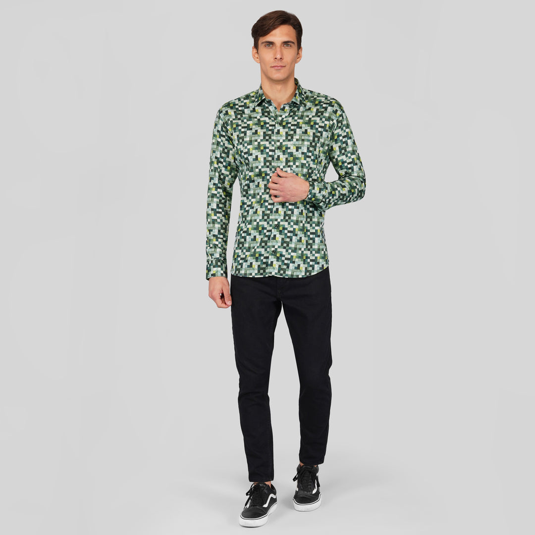 Green Premium Checked Patterned Premium Cotton Shirt - Royaltail