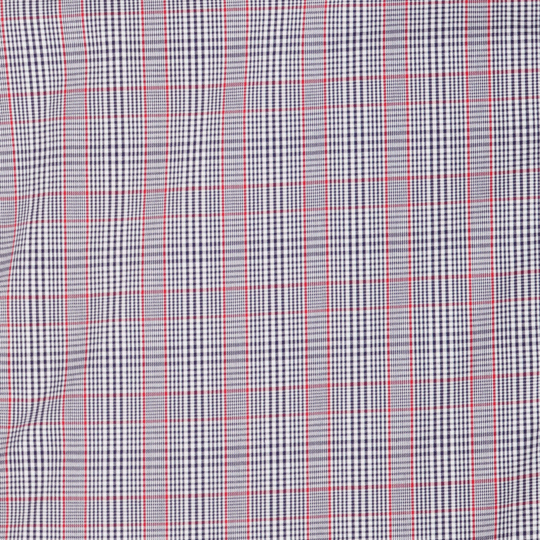 White with Blue and Red Premium Check Patterned Giza Cotton Shirt - Royaltail