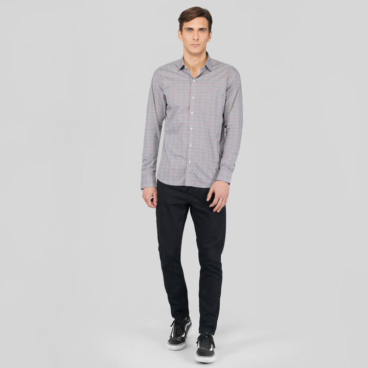White with Blue and Red Premium Check Patterned Giza Cotton Shirt - Royaltail