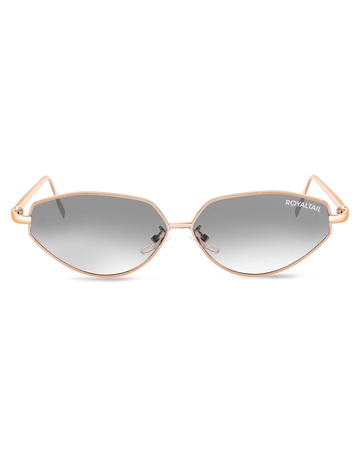 Classic Designer Gold - Grey Tone UV Protected Cat Eyes Sunglasses RT056