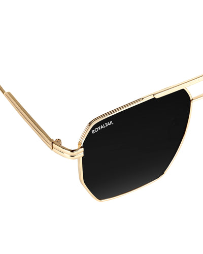 Bottaga Gold Black UV Protected Metal Sunglasses RT060