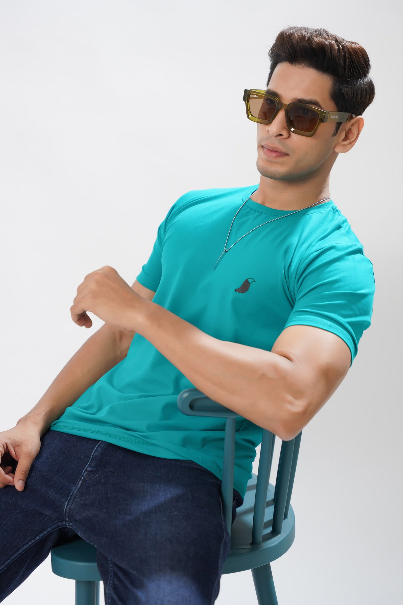 TURQUOISE BLUE PREMIUM ORGANIC SUPER SOFT COTTON T-SHIRT