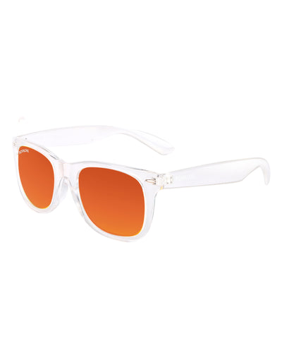 Unisex Orange Glass and Clear Frame Wayfarer Sunglasses