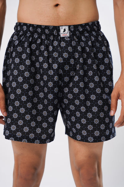 BLACK AND WHITE ALL OVER PRINTED MENS BOXERS