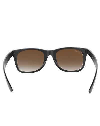 Unisex Brown Gradient Glass and Black Frame Wayfarer Sunglasses