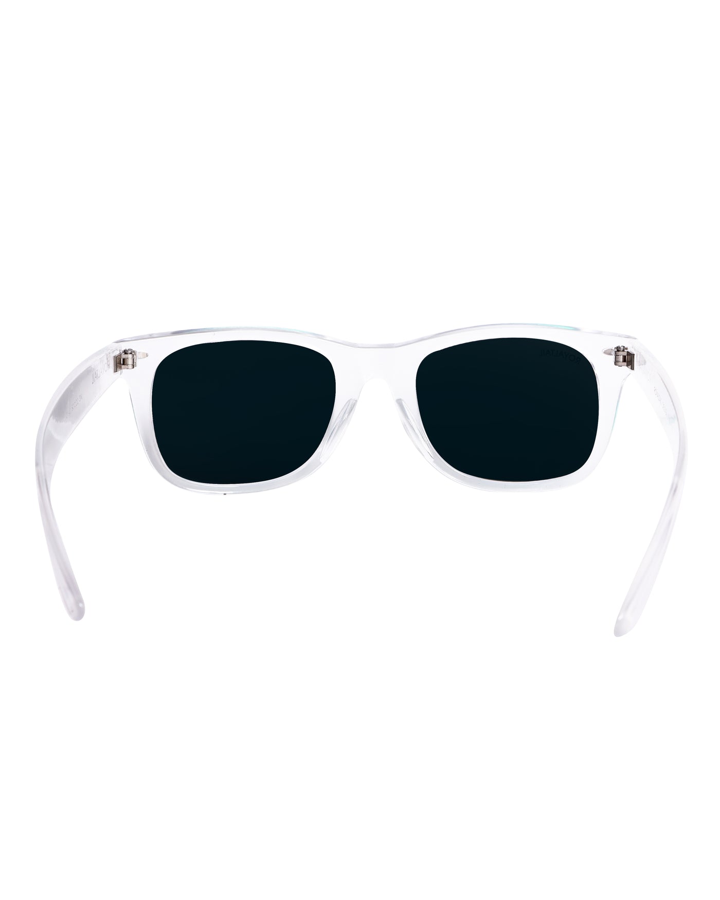 Unisex Aqua Blue Glass and Clear Frame Wayfarer Sunglasses