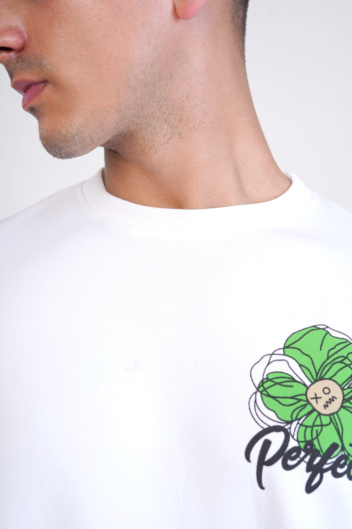 Perfect Green Flower And White Premium Organic Soft Cotton Sweatshirt