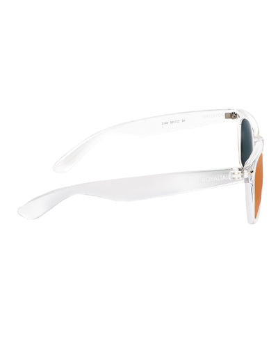 Unisex Orange Glass and Clear Frame Wayfarer Sunglasses