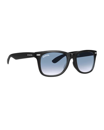 Unisex Blue Gradient Glass and Black Frame Wayfarer Sunglasses