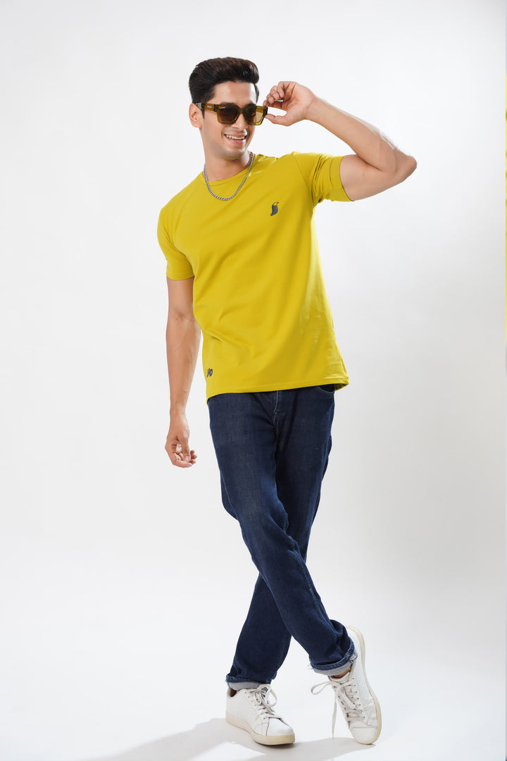 Amber Yellow Organic Cotton T-Shirt for men, photo 4