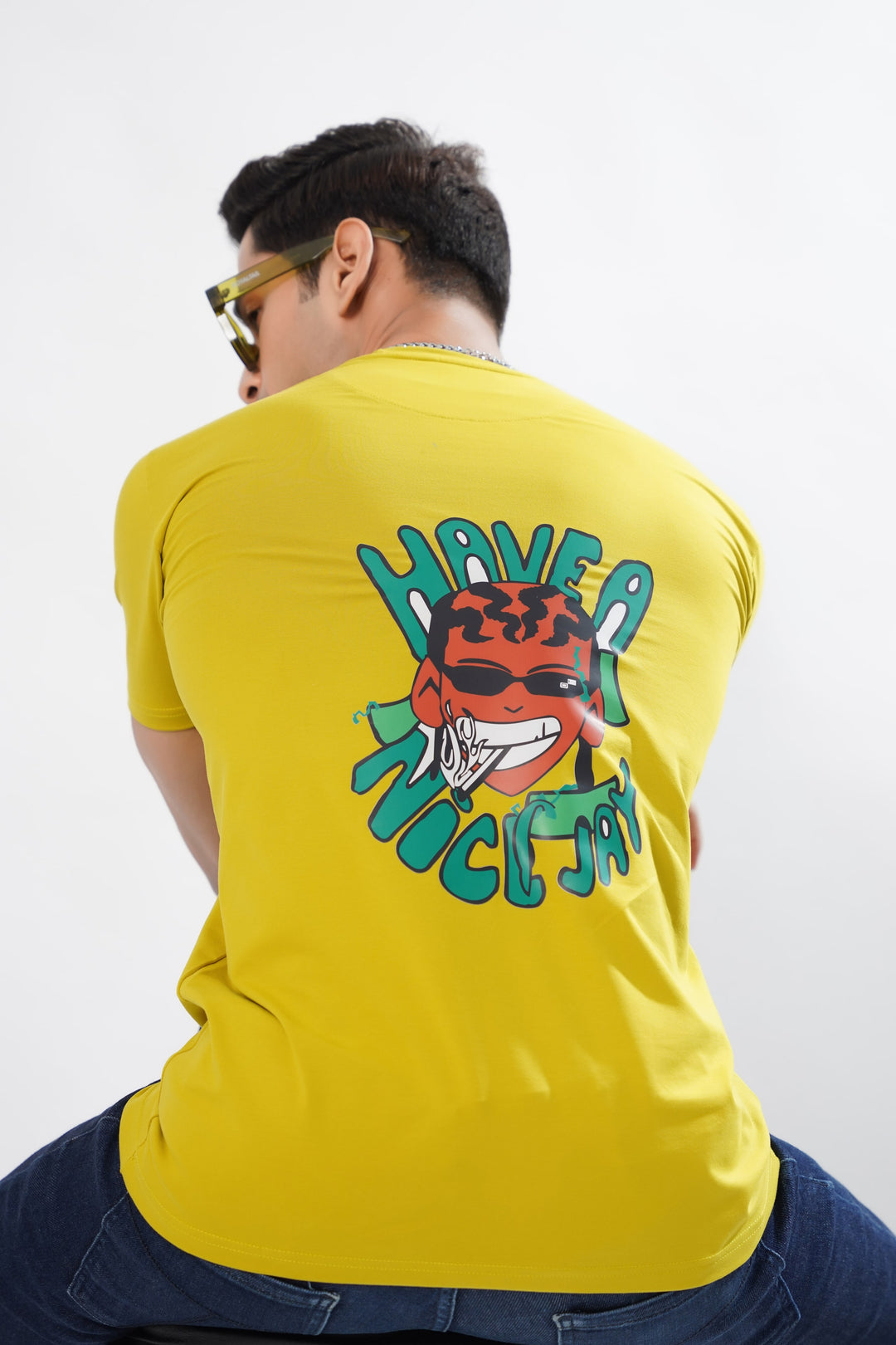 Amber Yellow Organic Cotton T-Shirt for men, photo 5