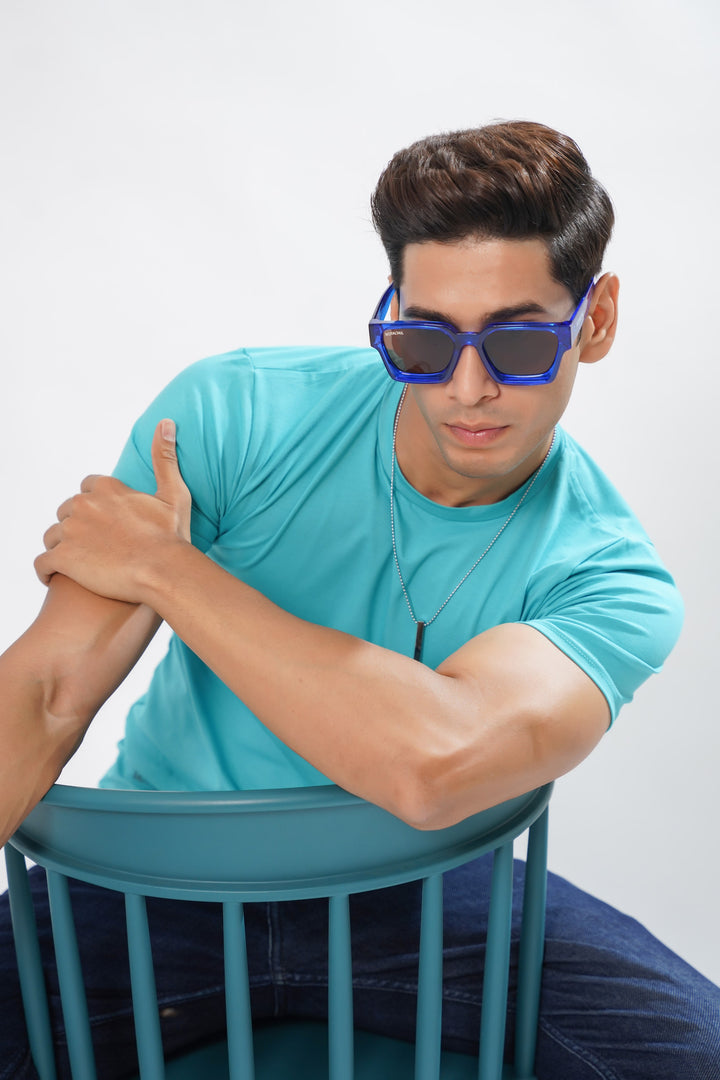 Men's Aqua Blue Organic Cotton T-Shirt