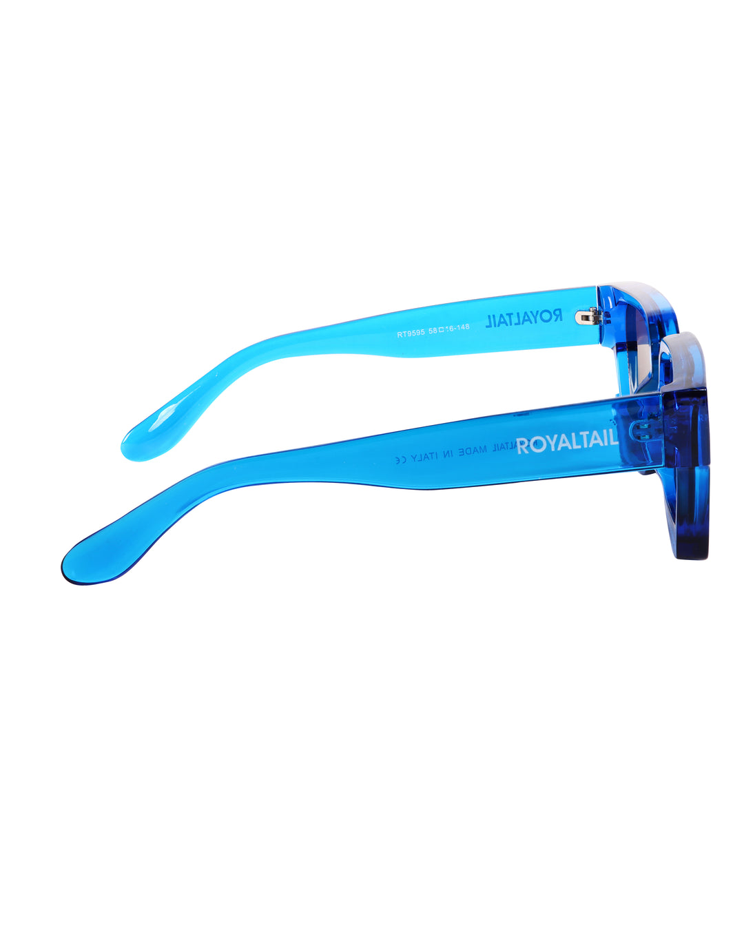 Aqua blue thick square sunglasses with brown lenses, photo 7