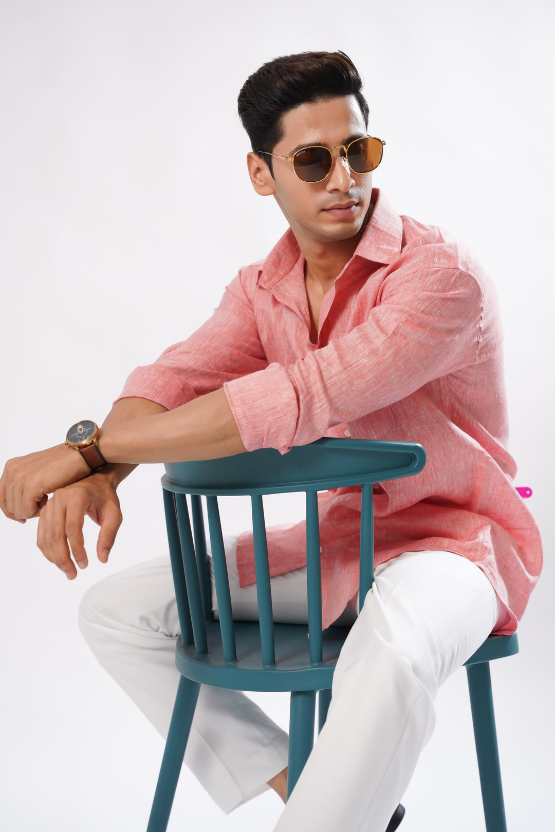 Azalea Red Linen Shirt for men – ROYALTAIL