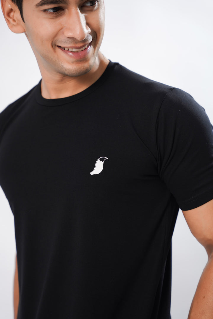Baccara Black Organic Cotton T-Shirt by ROYALTAIL