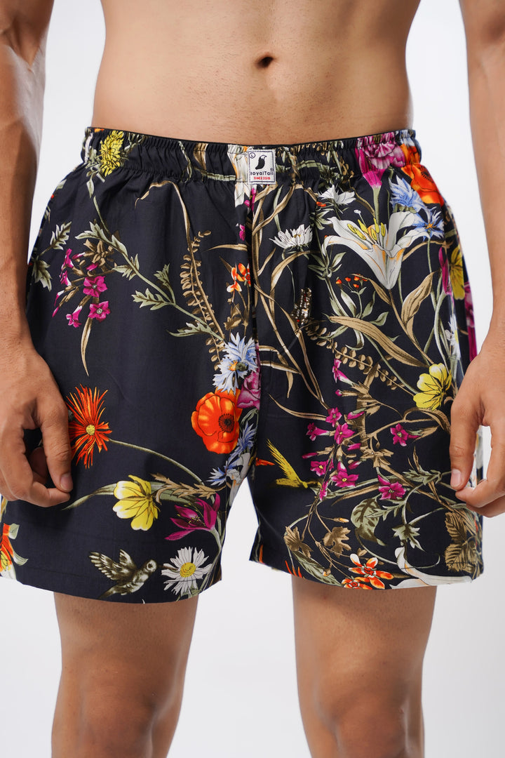Black All-Over Print Boxer Shorts for men – ROYALTAIL