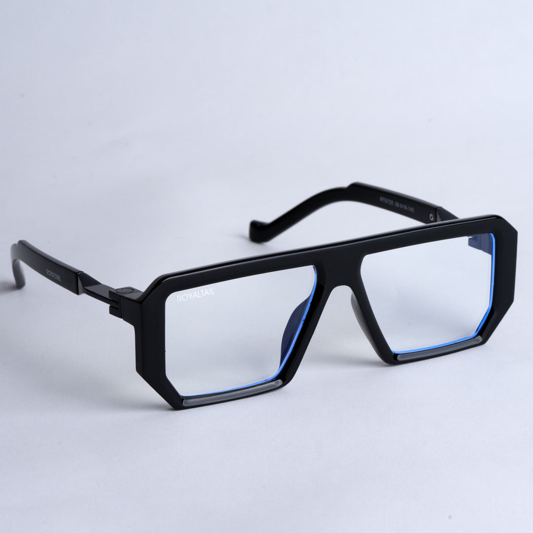ROYALTAIL black and orange rectangle glasses, clear lens