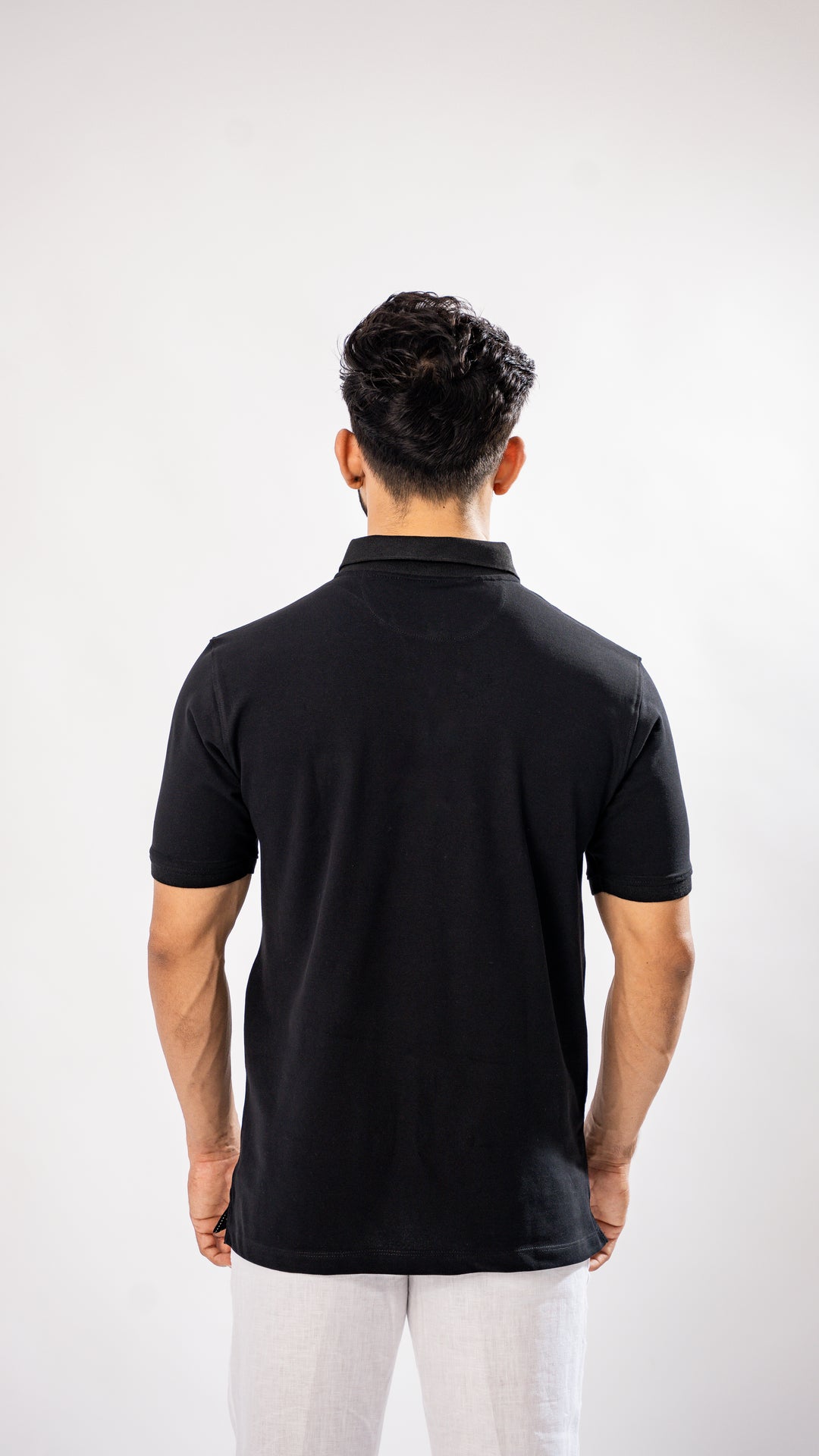 Black & Silver Stripe Cotton Polo T-Shirt for men, photo 6