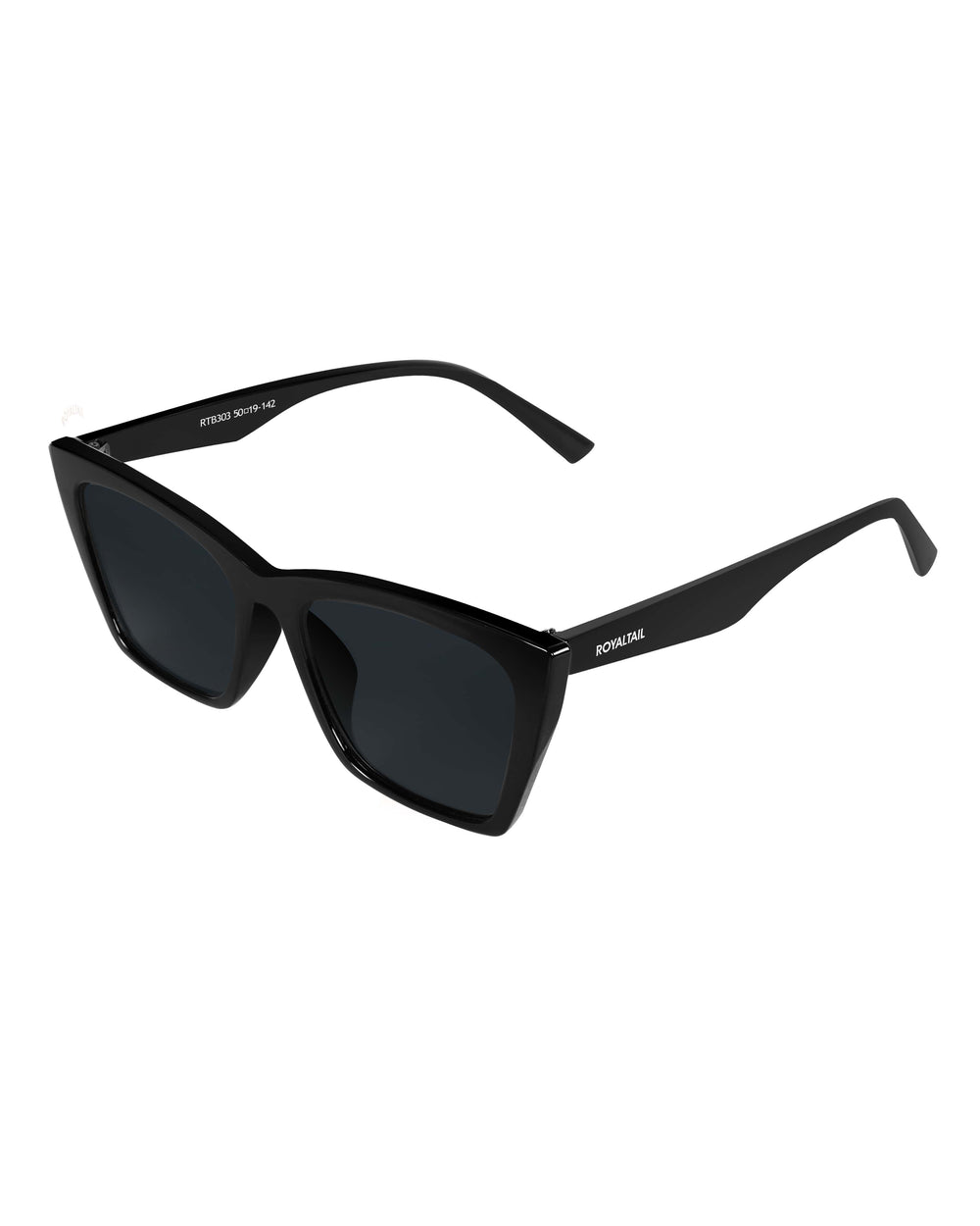 Cat-eye sunglasses for men and women, black frame and black lenses