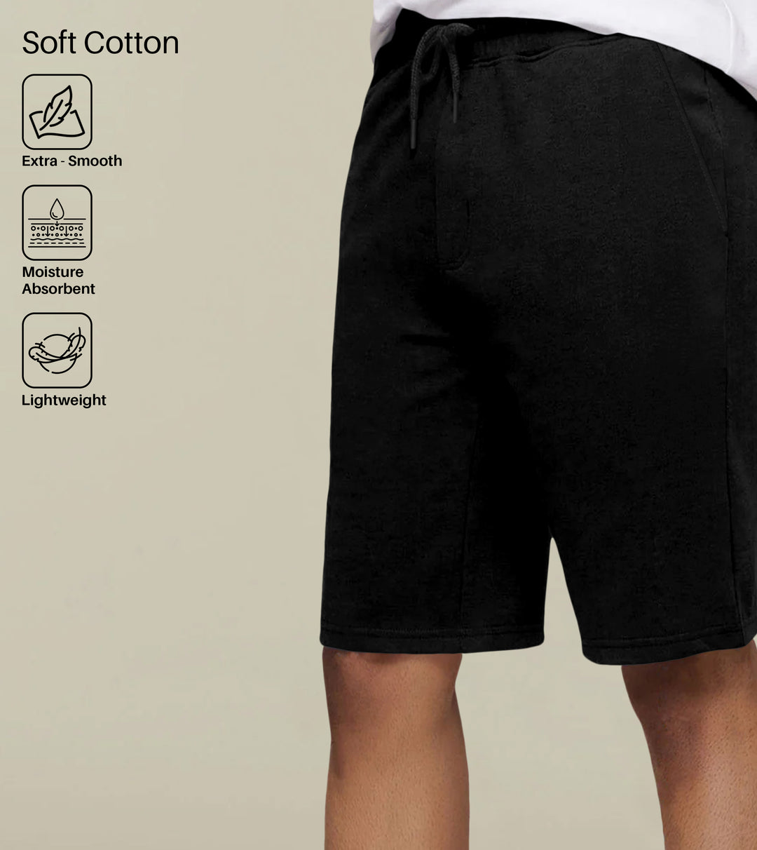 Black Cotton Swim Shorts for men, photo 5