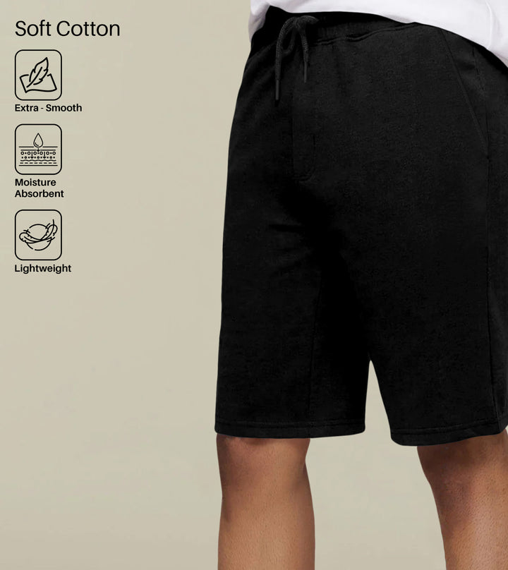 Black Cotton Swim Shorts for men, photo 5