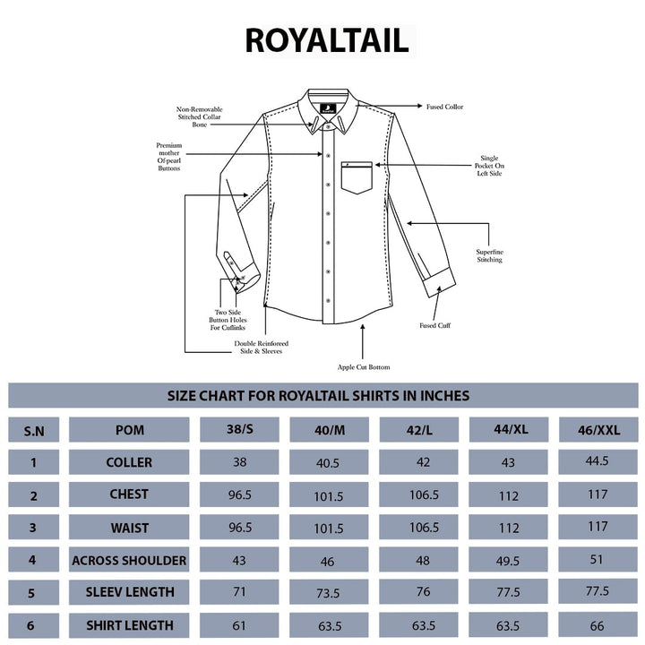 Size chart for Black Floral Print Cotton Shirt