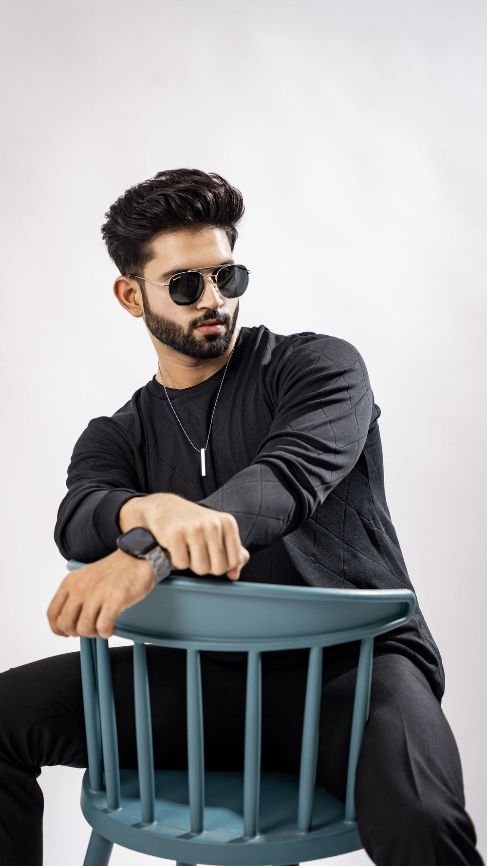 Men's Black Full Sleeve Organic Cotton T-Shirt
