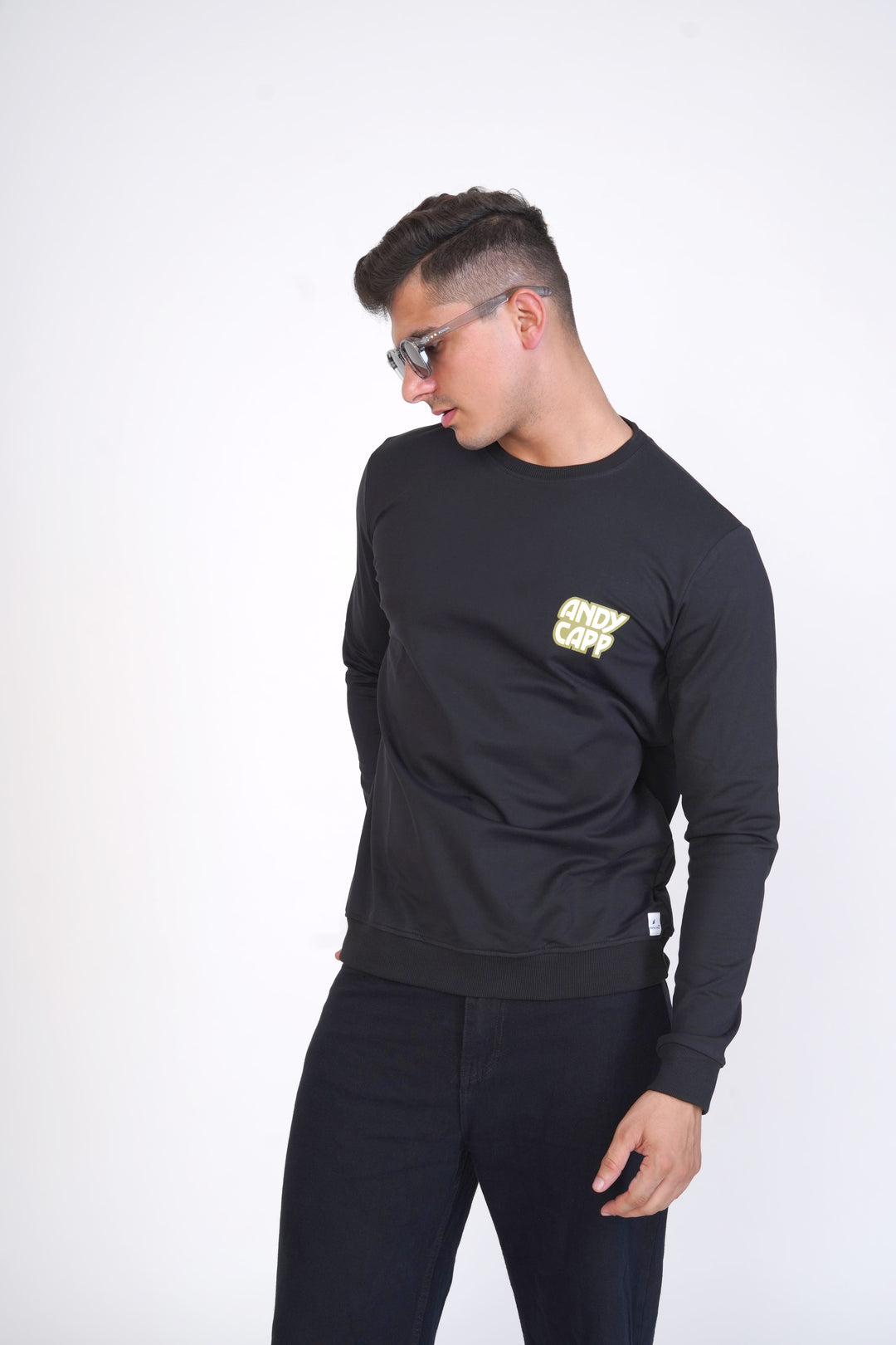 Black Graphic Organic Cotton Sweatshirt for men, photo 4