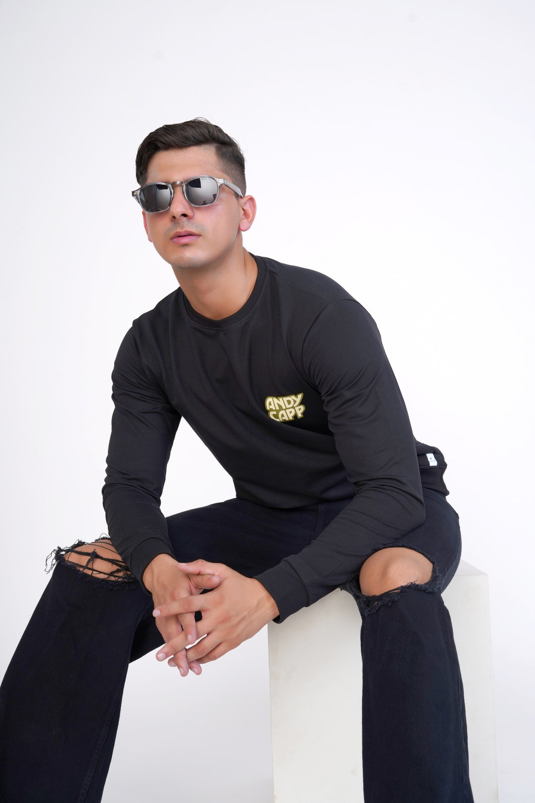 Black Graphic Organic Cotton Sweatshirt for men, photo 6