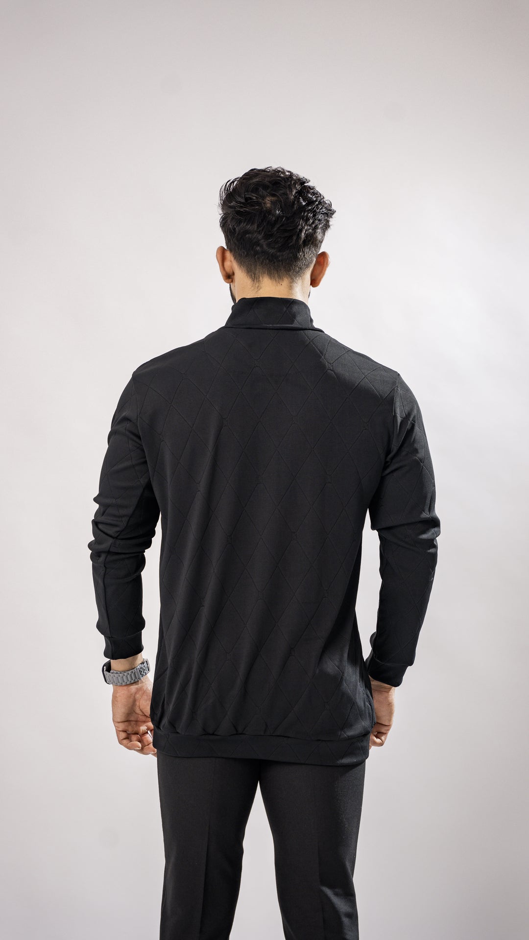 Black High Neck T-Shirt for men, photo 6
