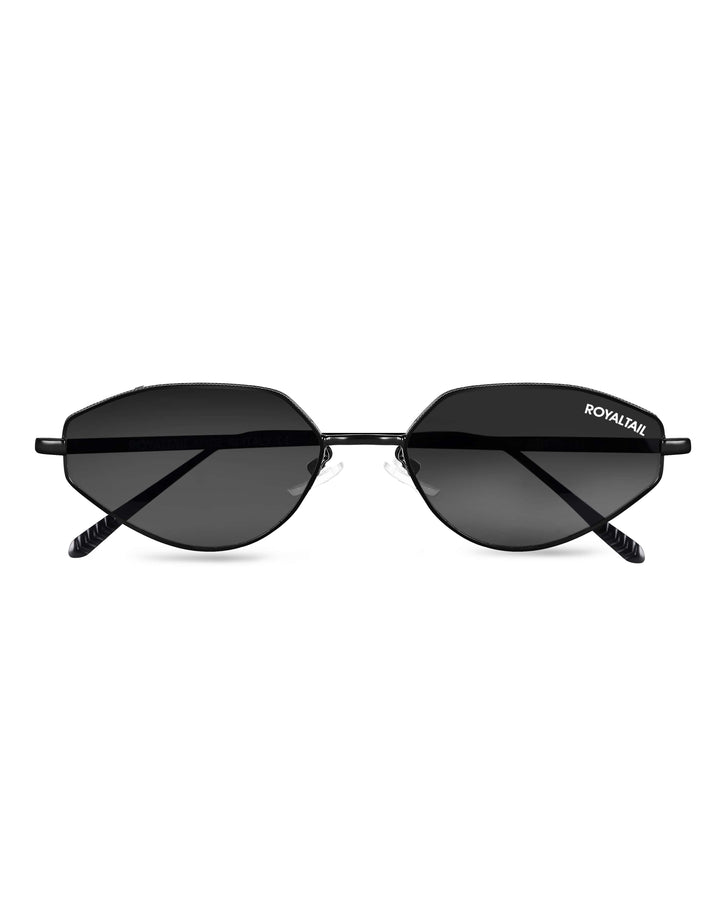 ROYALTAIL black metal cat-eye sunglasses, black lens