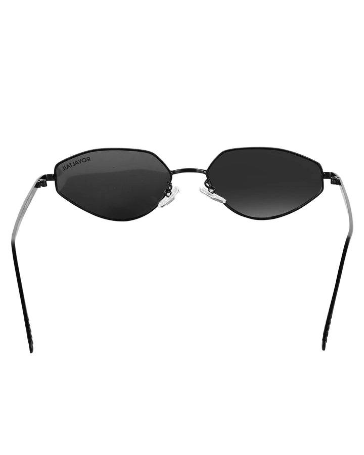 Black metal cat-eye sunglasses with black lenses, photo 5