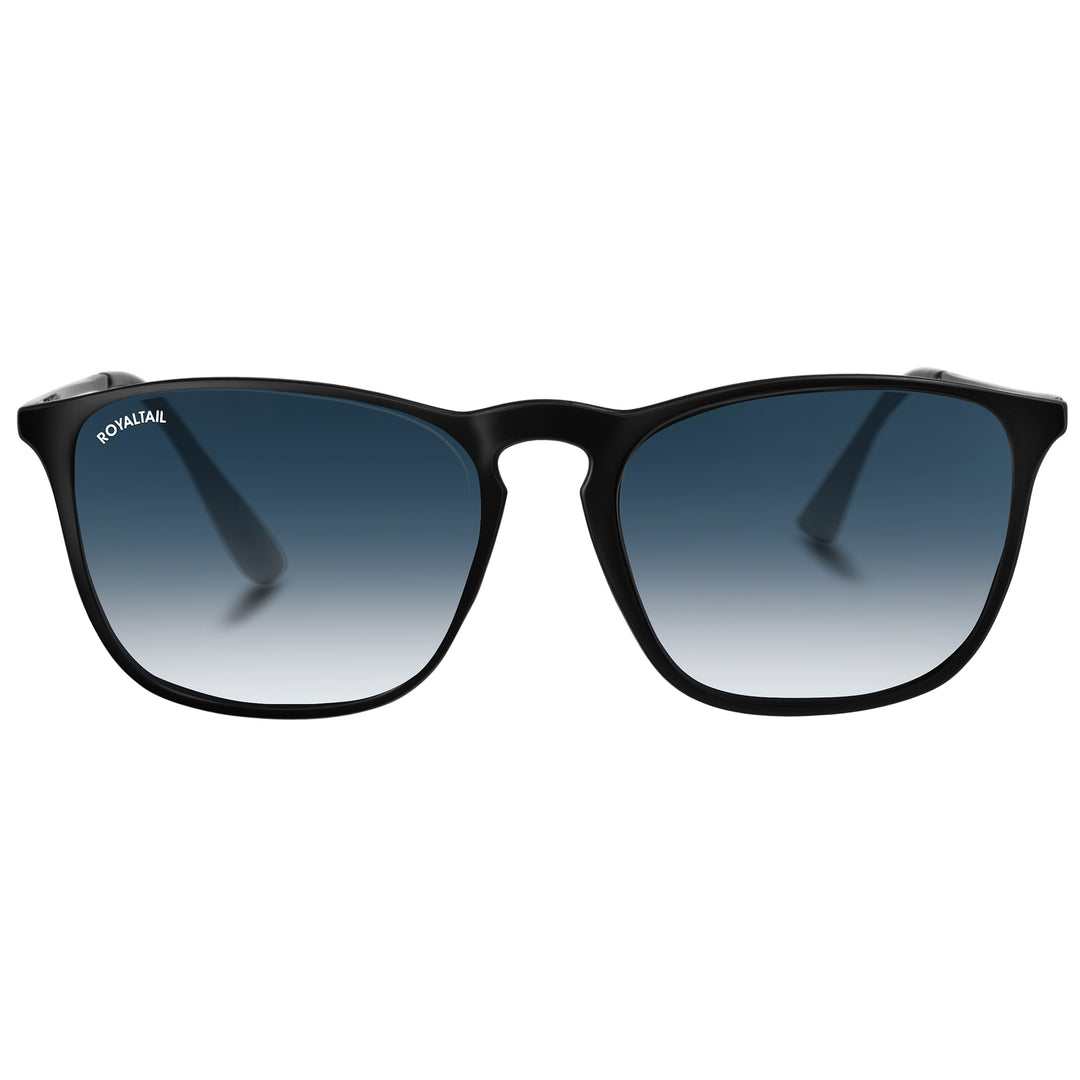Black round sunglasses with blue gradient lenses – ROYALTAIL