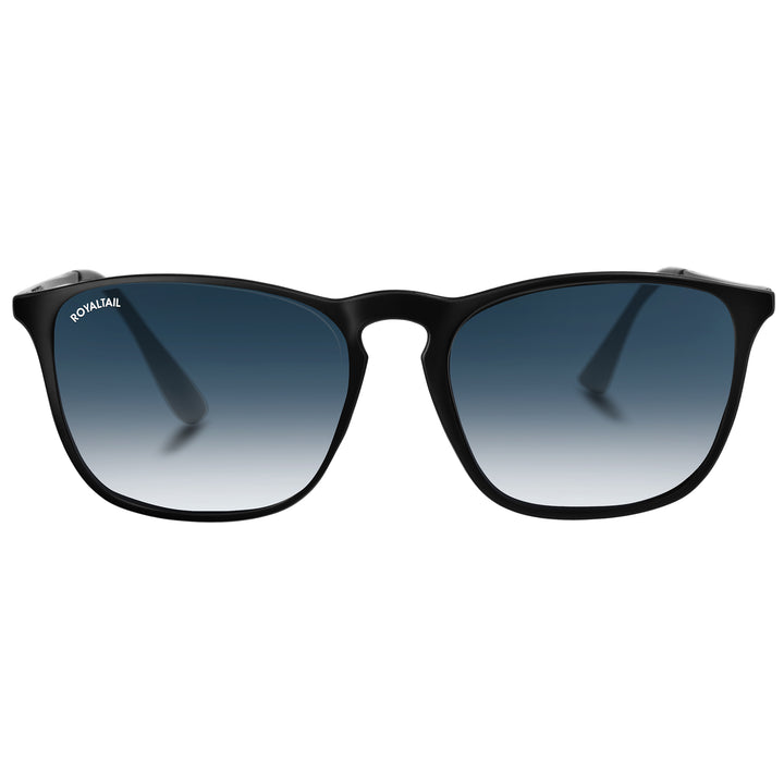Black round sunglasses with blue gradient lenses – ROYALTAIL