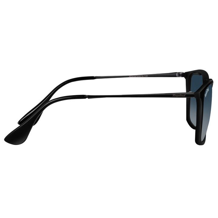 Black round sunglasses with blue gradient lenses, photo 6