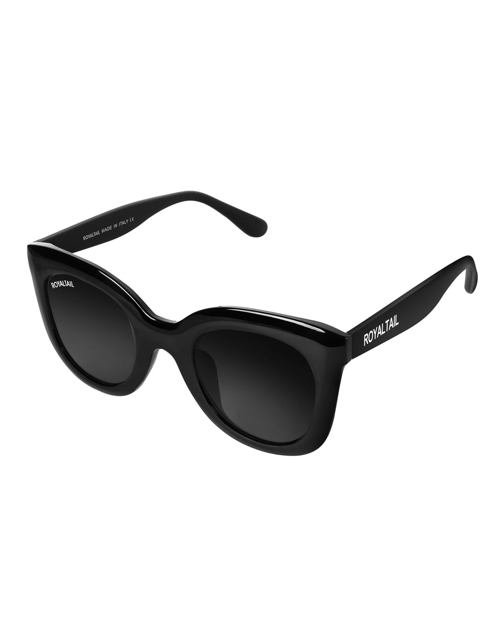 Squared oval sunglasses for men and women, black frame and black lenses