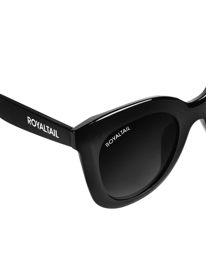 Black squared oval sunglasses with black lenses, photo 4