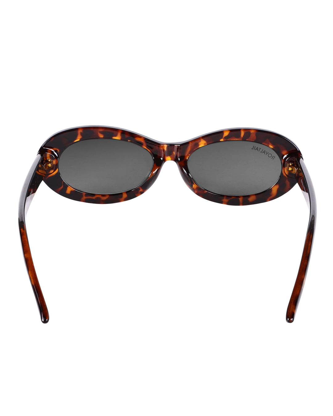 Black tortoise narrow oval sunglasses with black lenses, photo 5
