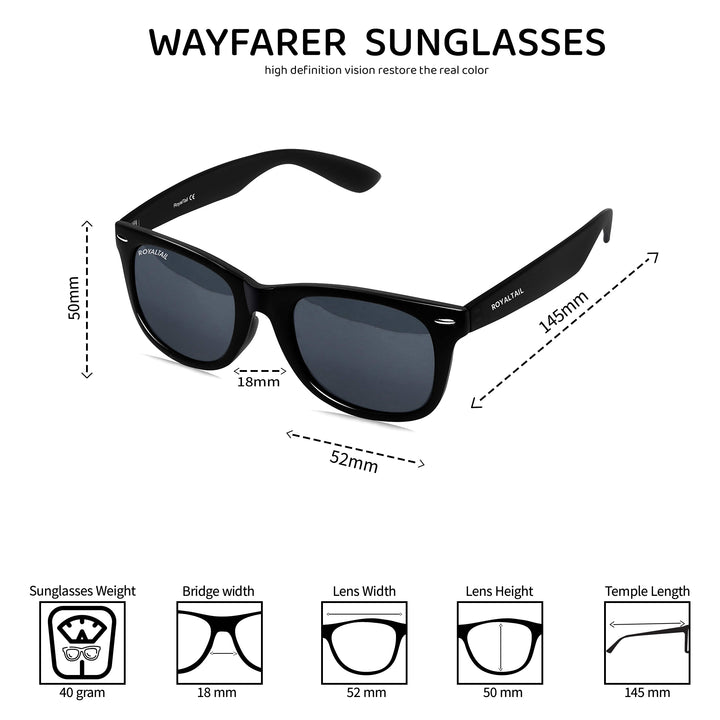 Black wayfarer sunglasses with black lenses, photo 12