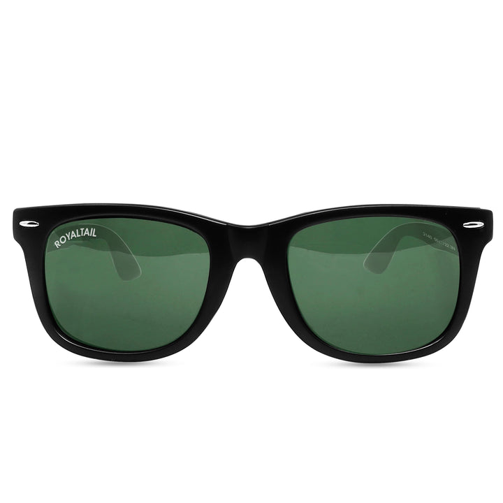 Black wayfarer sunglasses with green lenses, photo 6