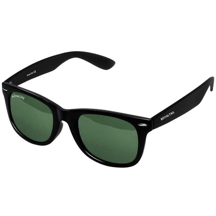 Black wayfarer sunglasses with green lenses, photo 7