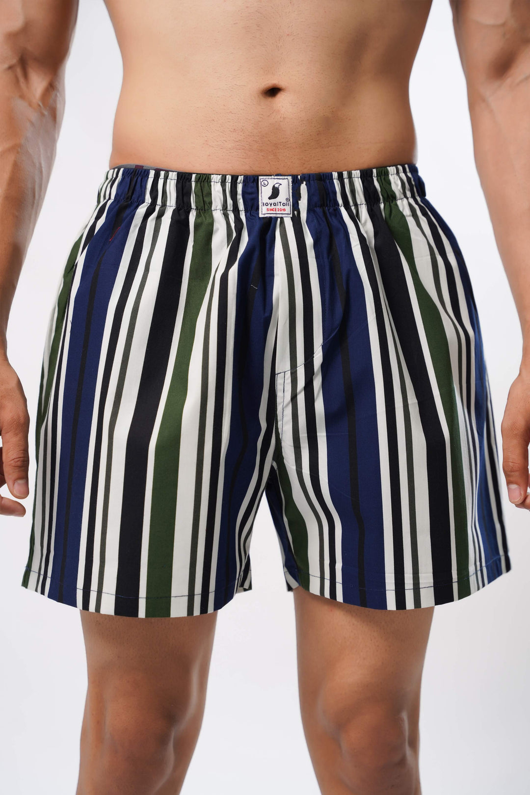 Blue & Green Stripe Boxer Shorts for men – ROYALTAIL