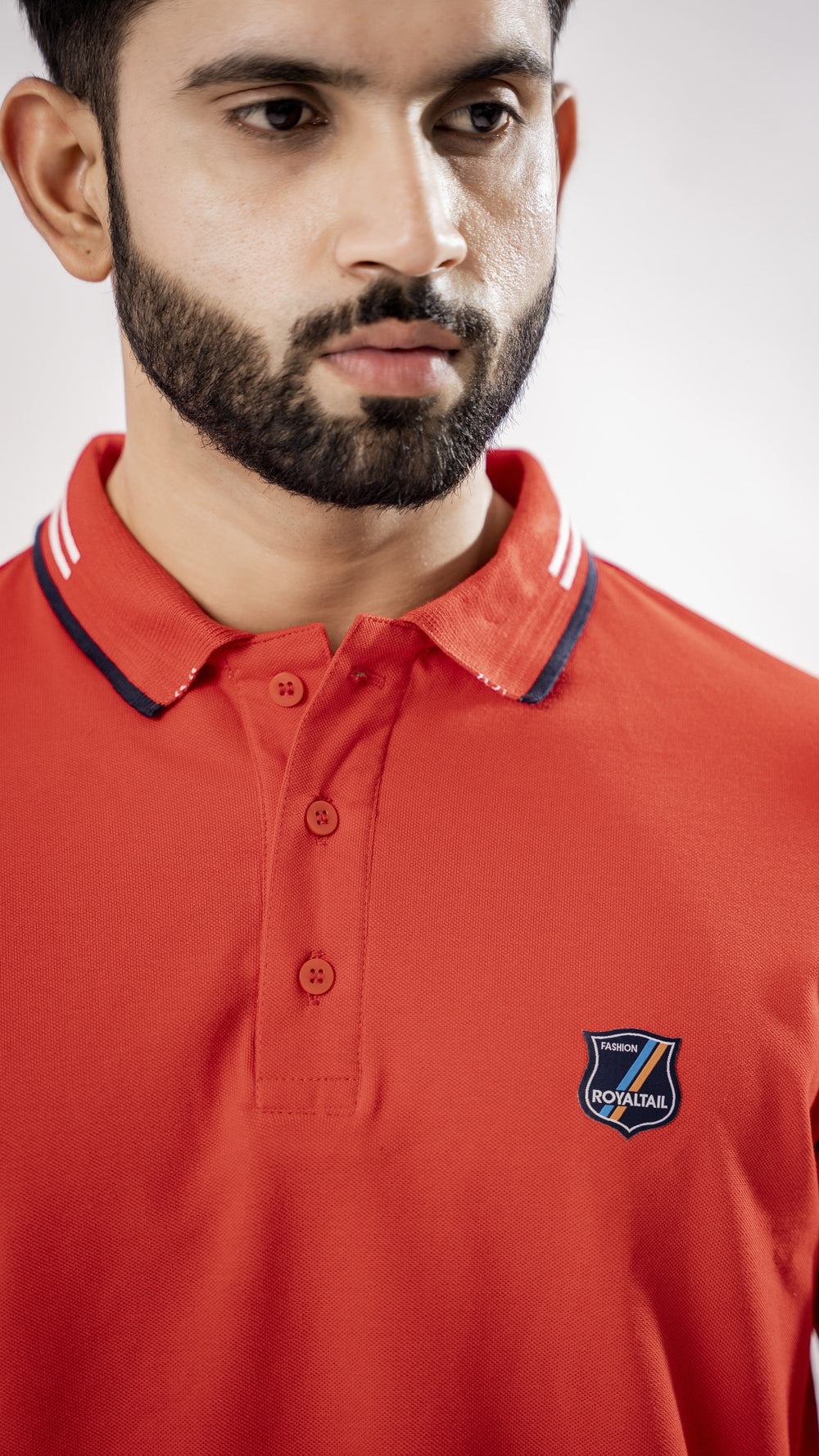 Men's Bright Red Pique Cotton Polo T-Shirt