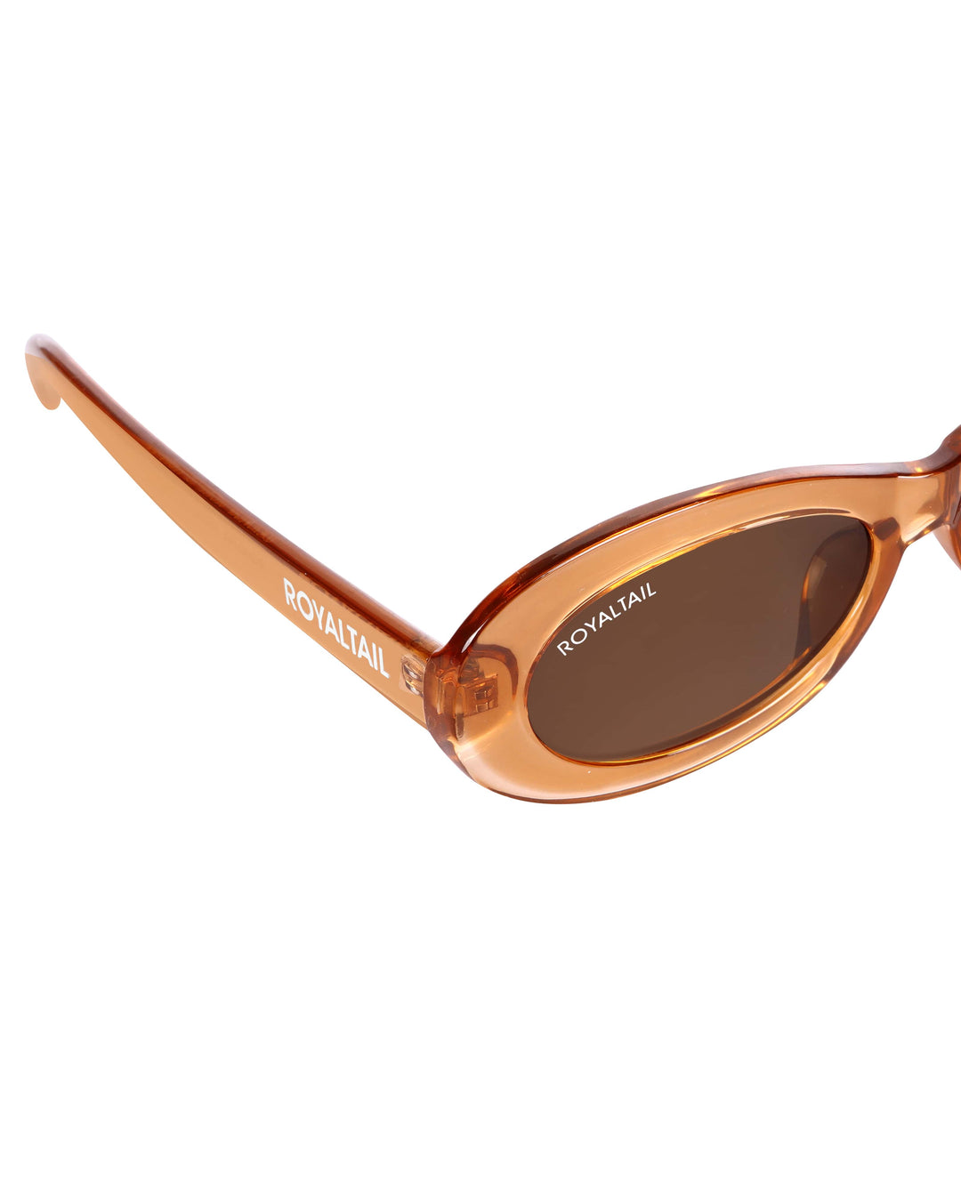 Brown narrow oval sunglasses with brown lenses, photo 4