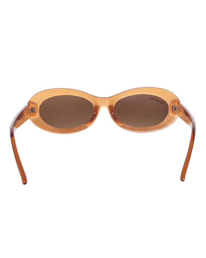 Brown narrow oval sunglasses with brown lenses, photo 5