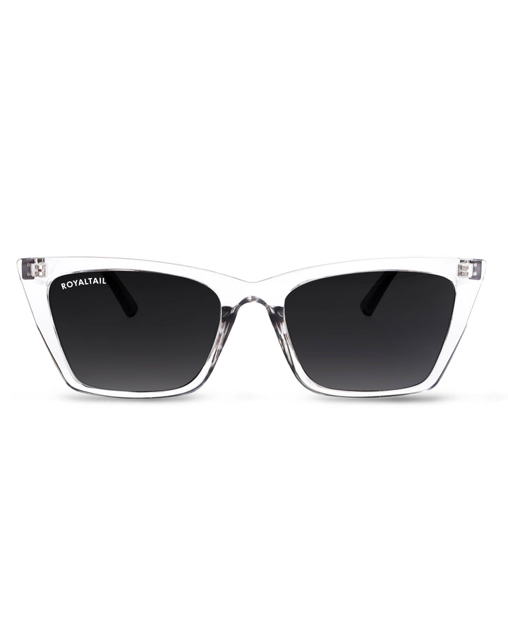 Clear cat-eye sunglasses with black lenses – ROYALTAIL