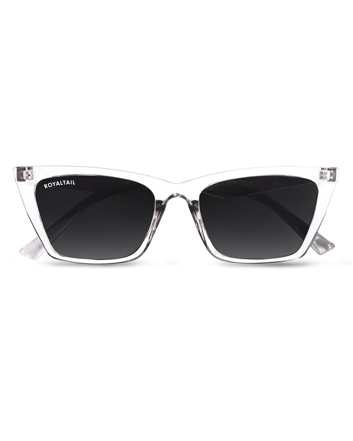 ROYALTAIL clear cat-eye sunglasses, black lens
