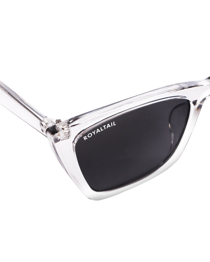 Clear cat-eye sunglasses with black lenses, photo 4