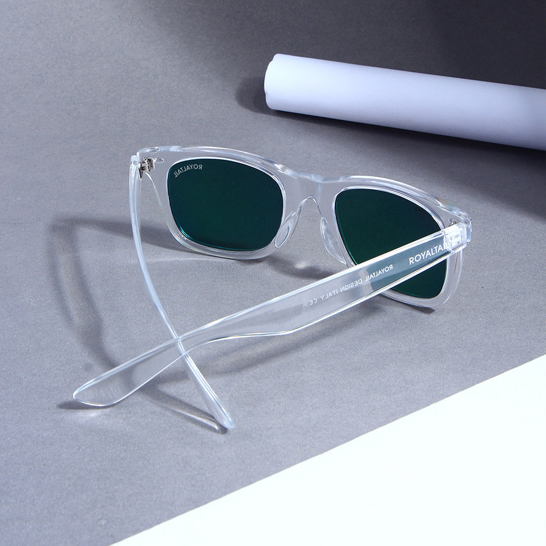 Clear wayfarer sunglasses with orange lenses, photo 5